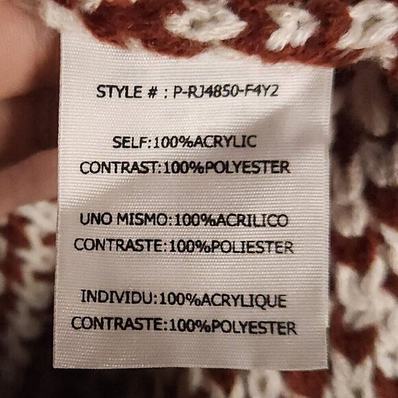 RYU Plus New Maroon Cream Poncho Sweater 1X - Picture 6 of 7